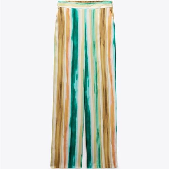 Zara STRIPED PRINT STRAIGHT CUT PANTS
MULTICOLORED - Picture 6 of 6